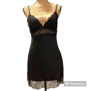 Black alluring slip Nightie Small, lace